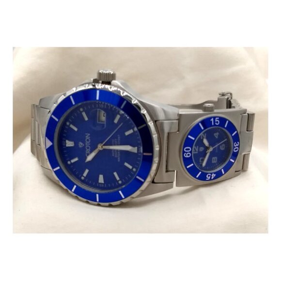 Croton CA301150SSBL Dual Time Automatic-Quartz Watch - Picture 3 of 8